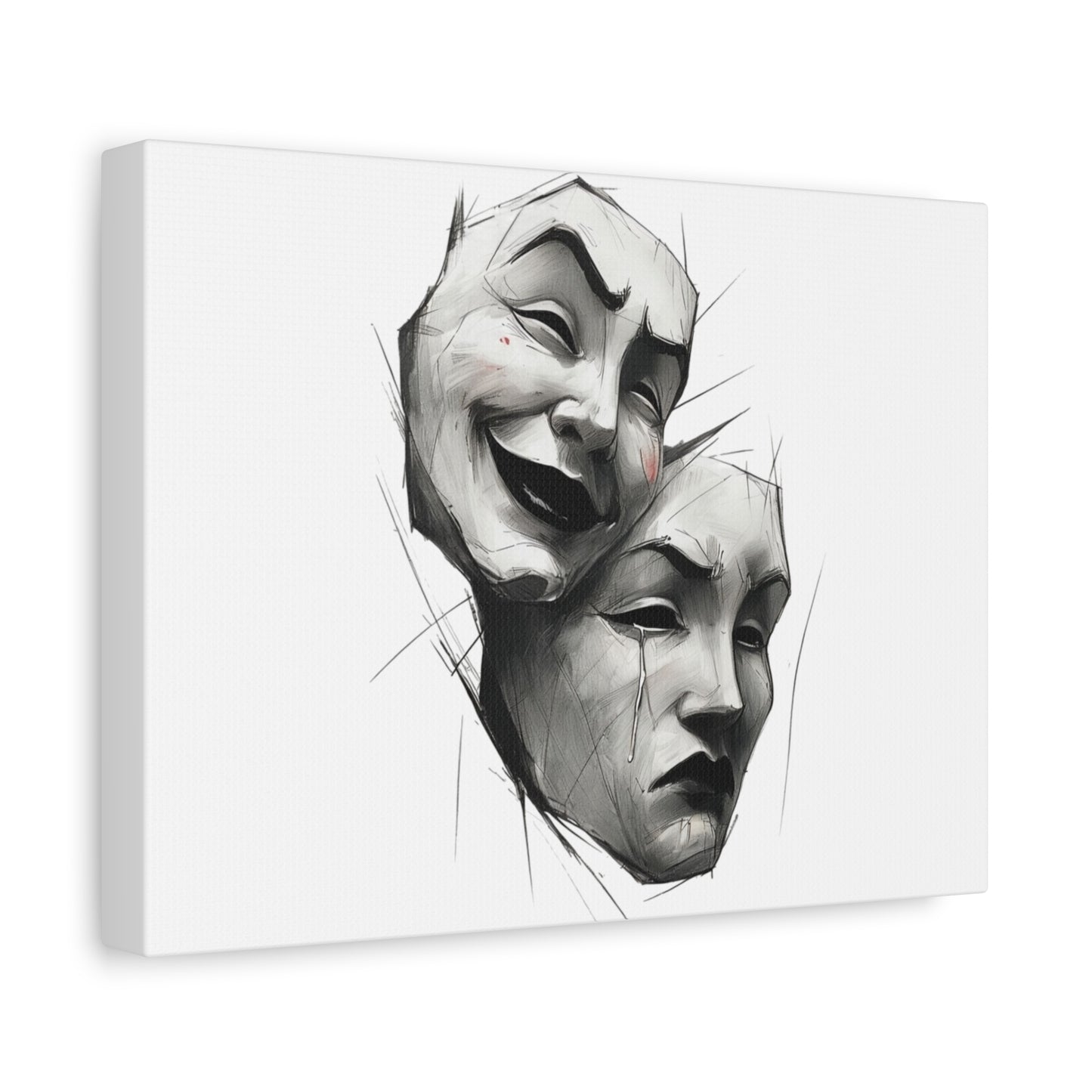 Emotive Wall Art Canvas, Perfect for Home Decor, Theater Enthusiasts, Gift for Actors, Unique Art Piece