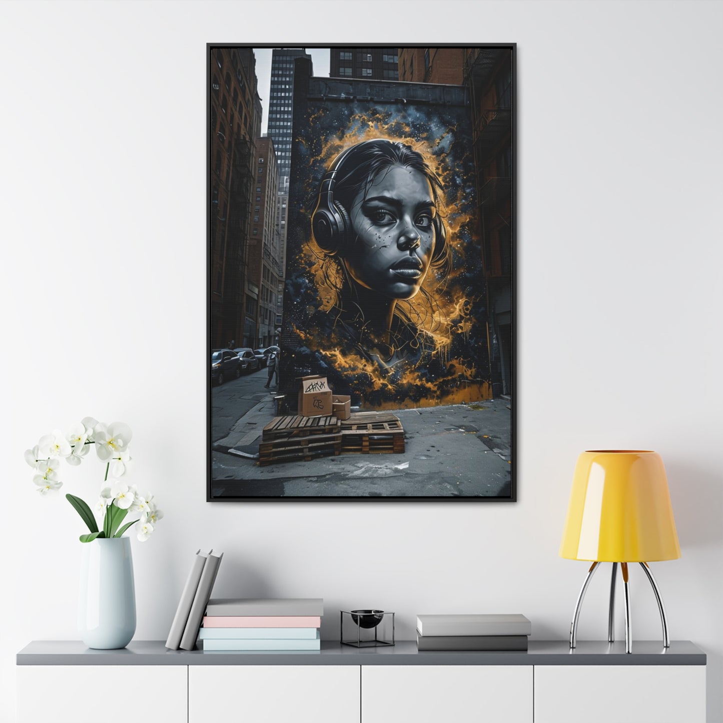 Urban Art Canvas Wrap, Contemporary Wall Decor, Street Art Framed Canvas, Modern Home Art, Gift for Art Lovers, Unique Artwork