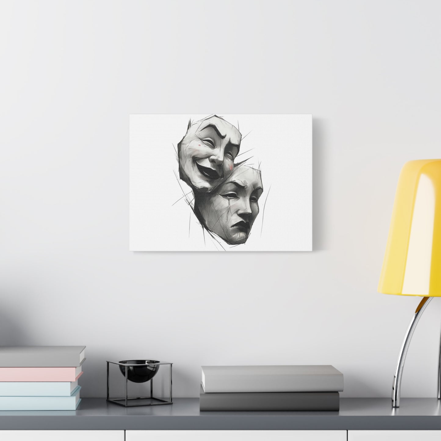 Emotive Wall Art Canvas, Perfect for Home Decor, Theater Enthusiasts, Gift for Actors, Unique Art Piece