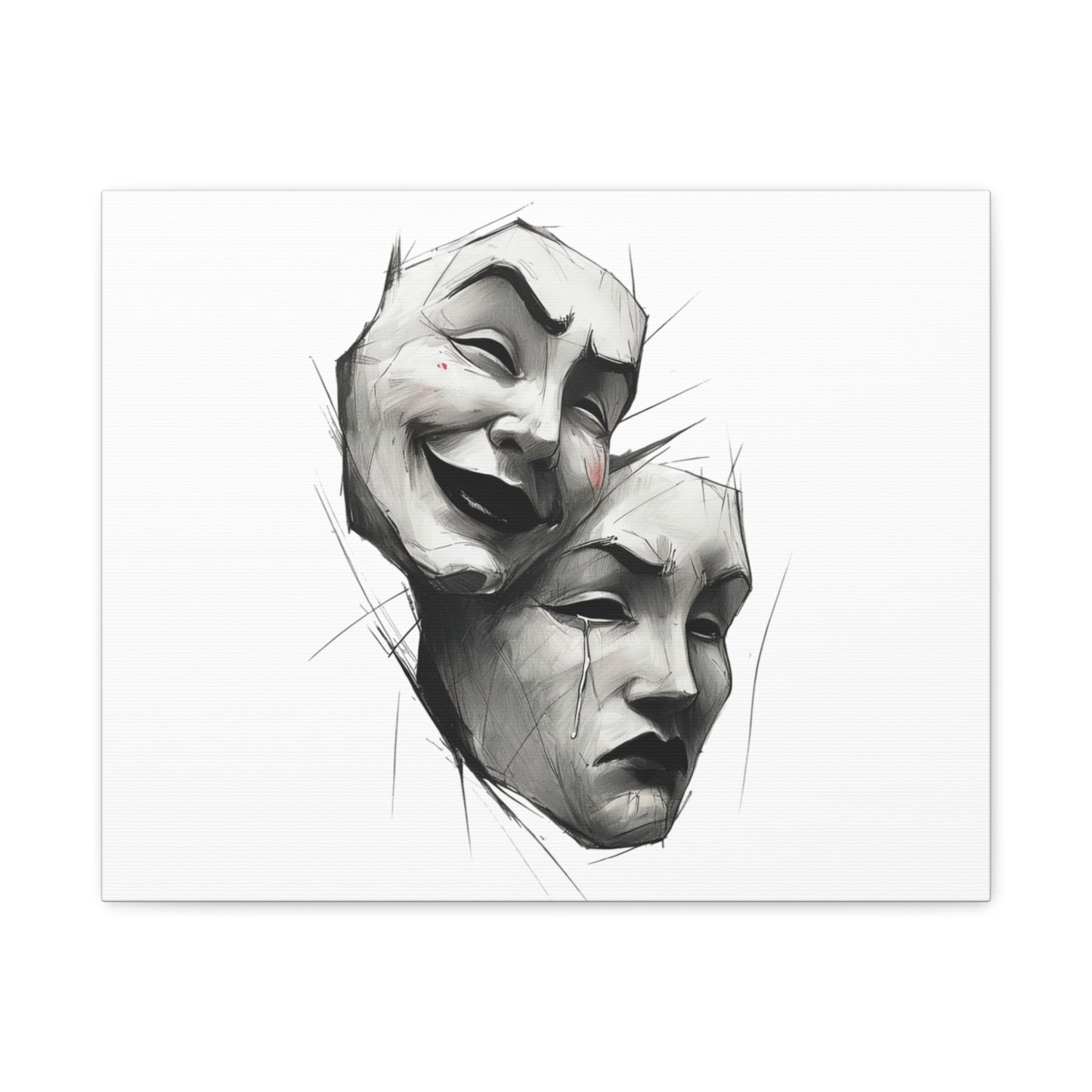 Emotive Wall Art Canvas, Perfect for Home Decor, Theater Enthusiasts, Gift for Actors, Unique Art Piece