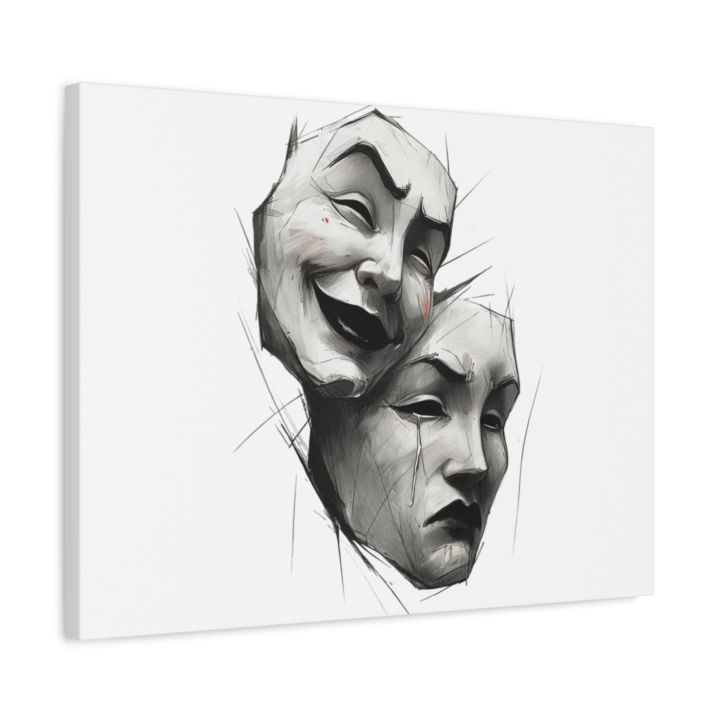 Emotive Wall Art Canvas, Perfect for Home Decor, Theater Enthusiasts, Gift for Actors, Unique Art Piece